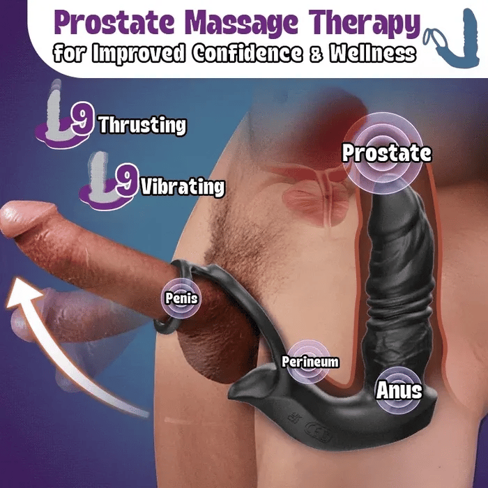 PM7 Prostate Massager 9 Vibration Modes with Thrusting & Dual Ring