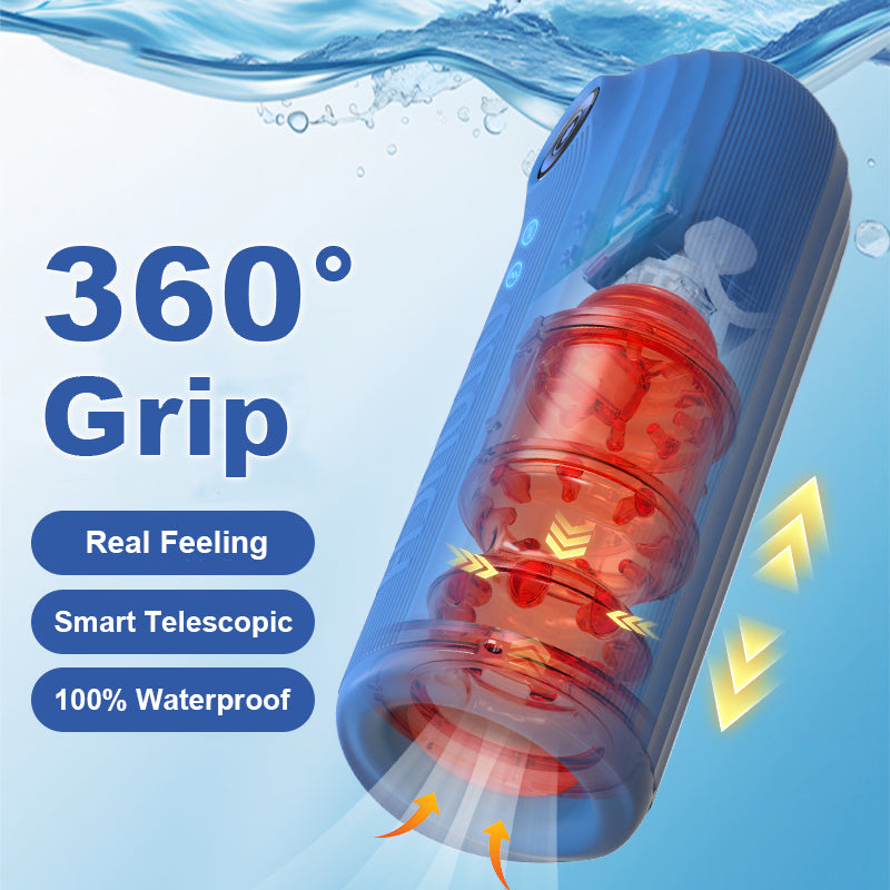 XT9 Shower Stroker with Thrusting Vibrating & 360° Adjustable Contraction
