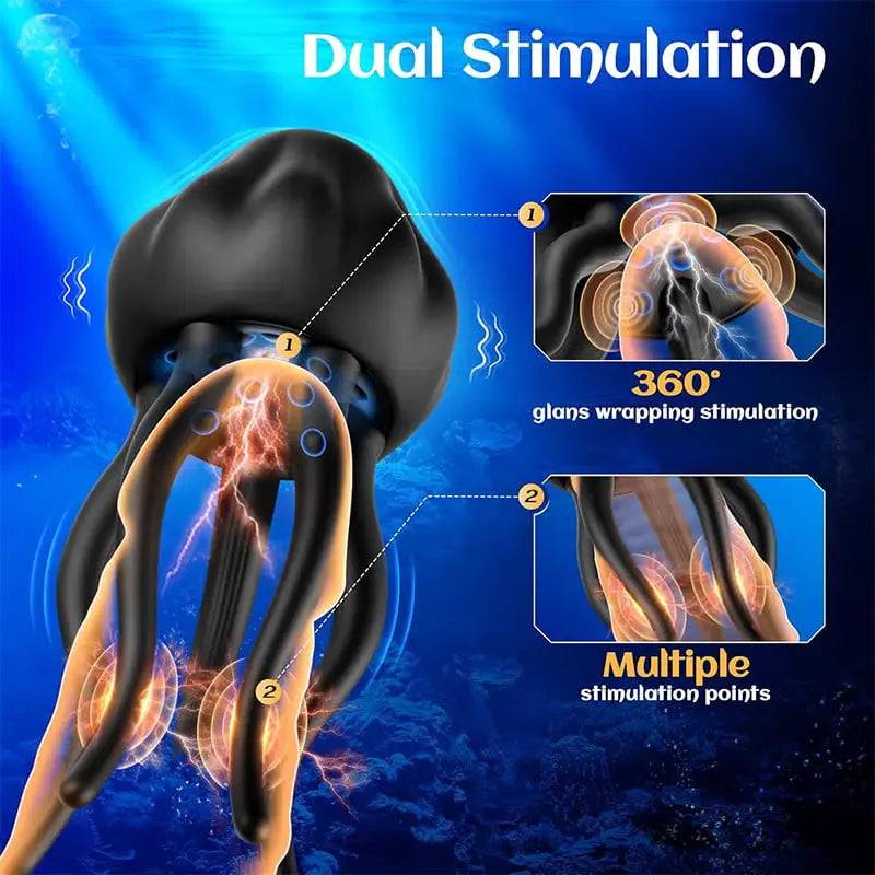 XG12 Jellyfish-Shaped Silicone Glans Vibrator with 10 Vibrating Modes