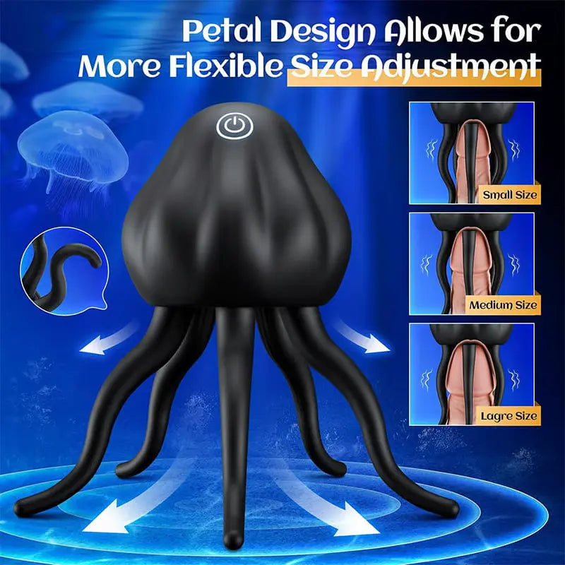 XG12 Jellyfish-Shaped Silicone Glans Vibrator with 10 Vibrating Modes