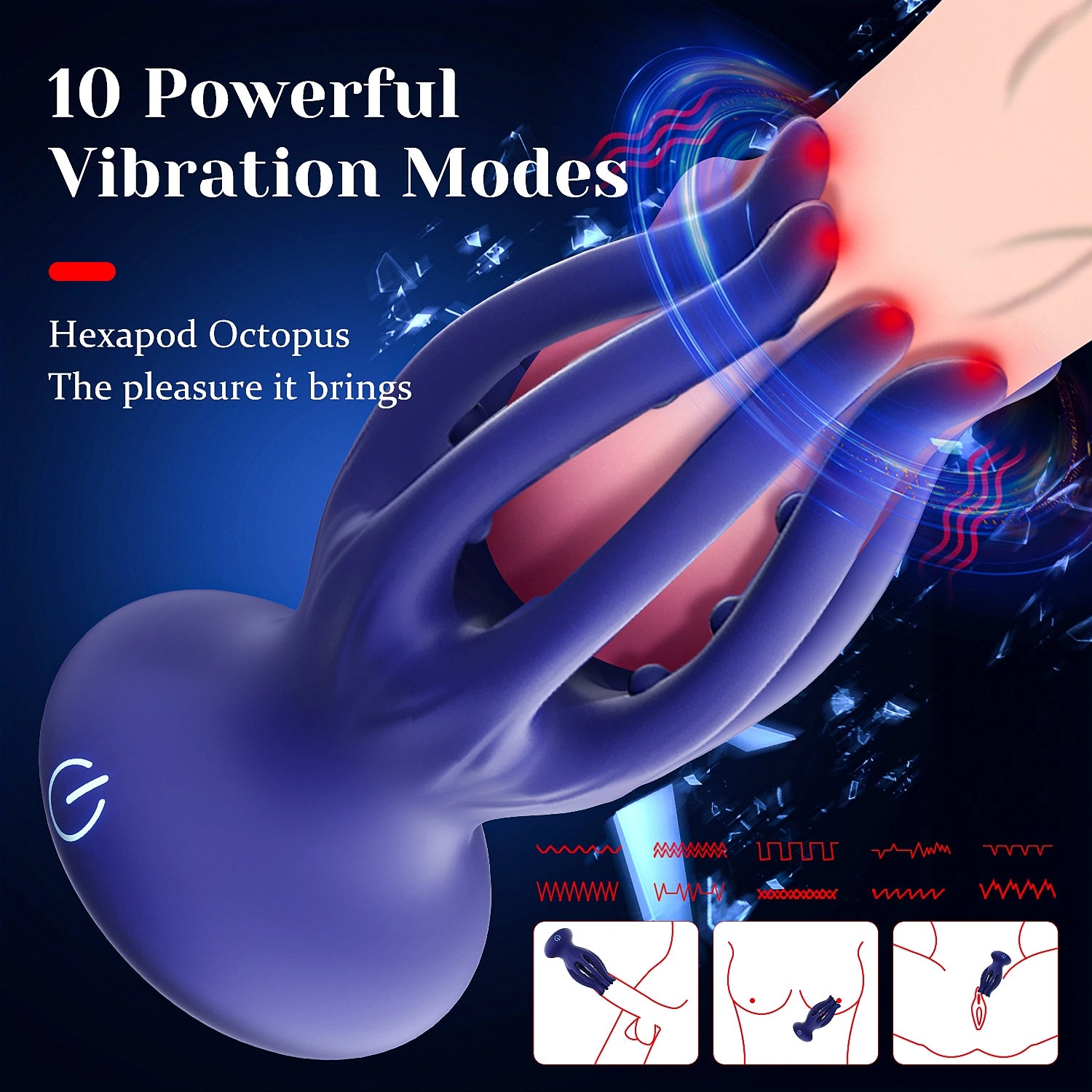 XG16 Glans Trainer 10 Vibration Octopus Tentacle Masturbator