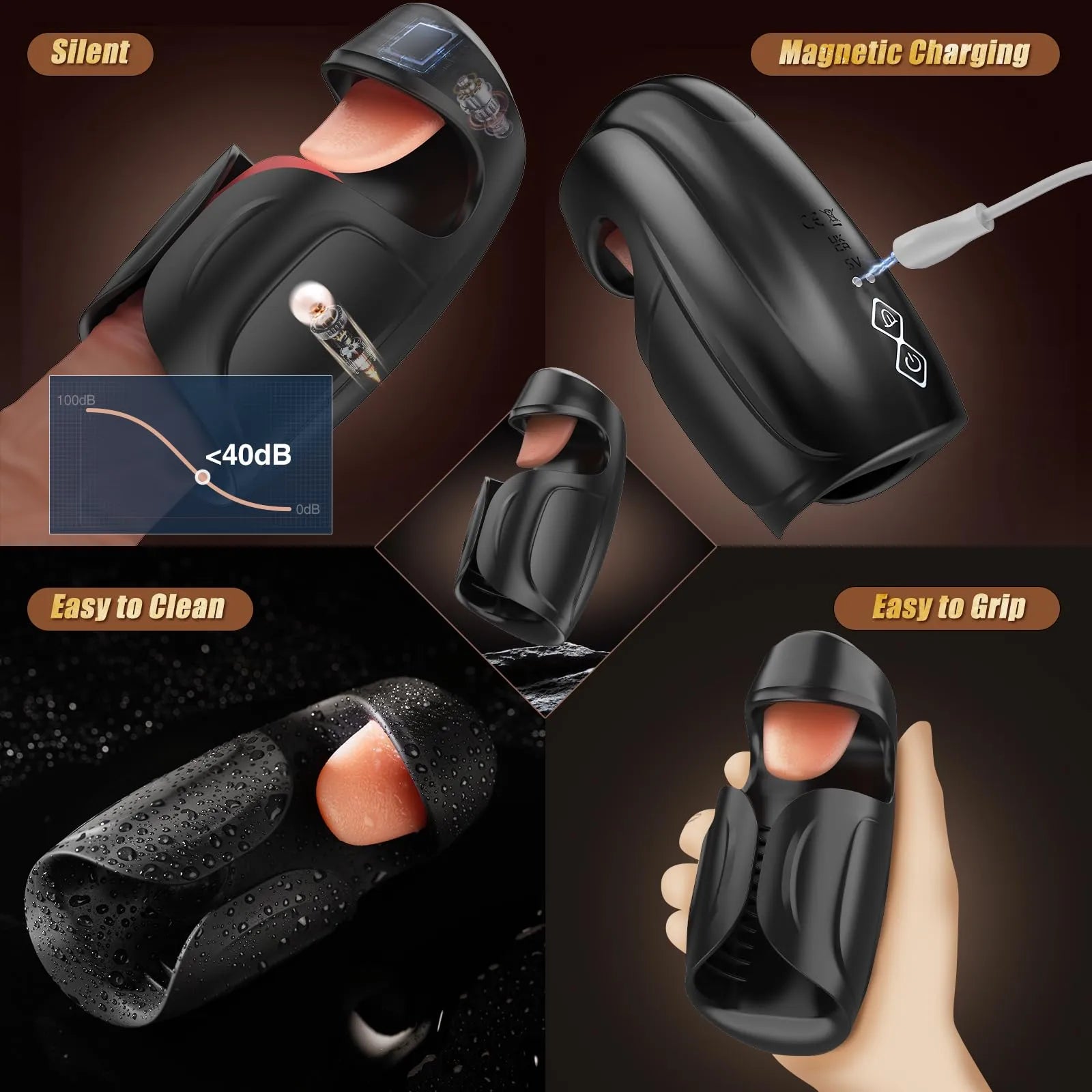 XG18 Glans Trainer 10 Licking Tapping Vibrating Penis Massager