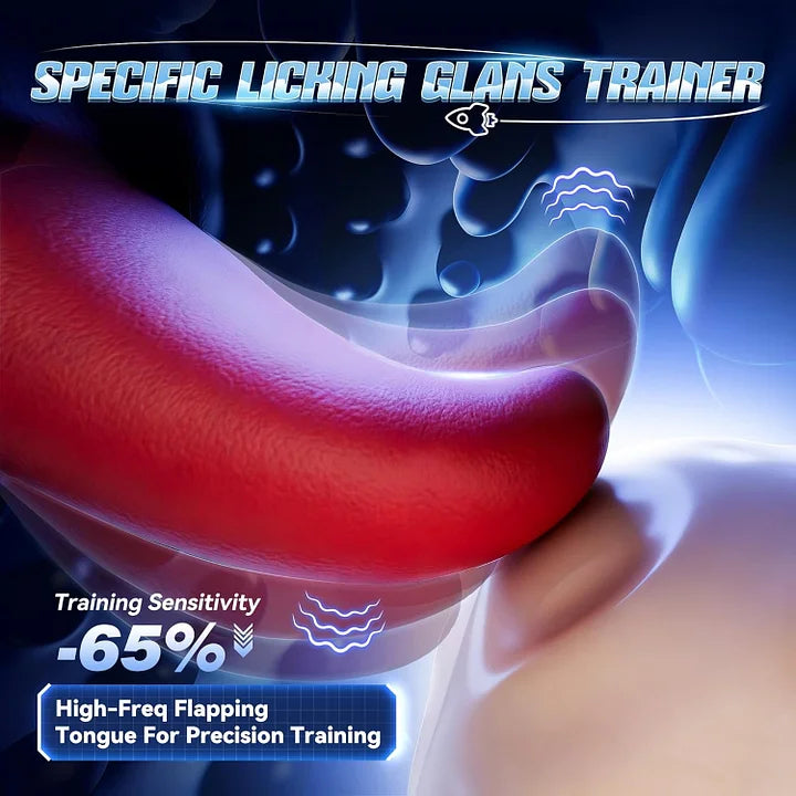 XG1 Pro Waterproof Glans Trainer Triple Stimulation 10 Licking Vibrating App Control