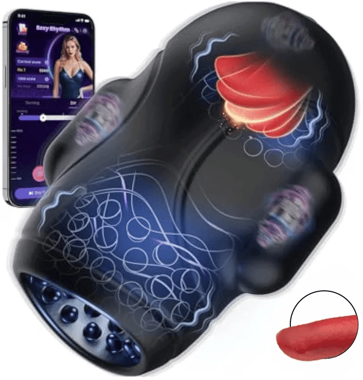XG1 Pro Waterproof Glans Trainer Triple Stimulation 10 Licking Vibrating App Control