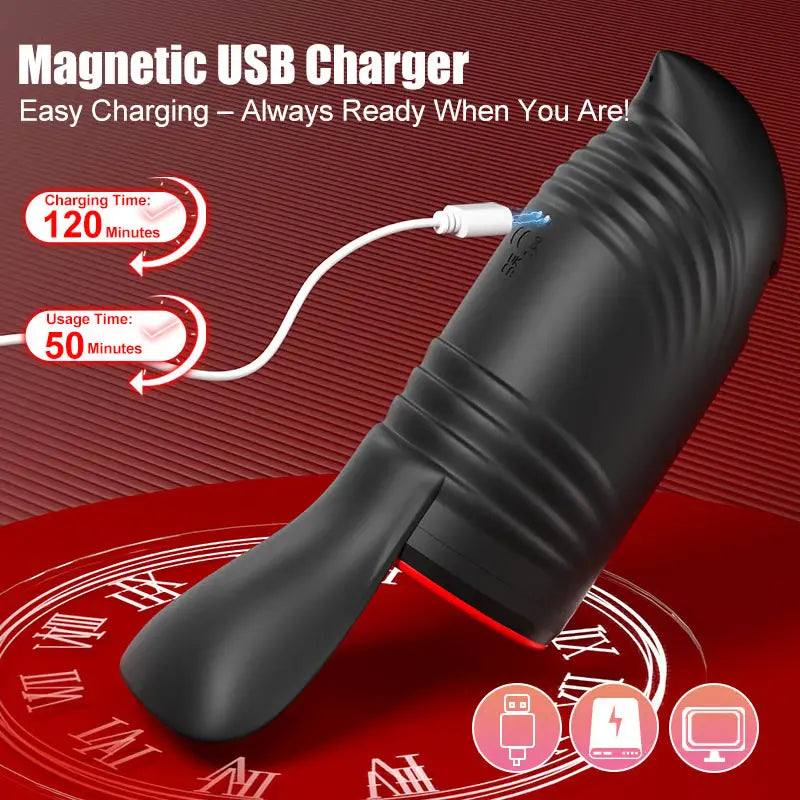 XG23 Large Glans Focused Masturbator with 3 Spinning×5 Suction×10 Vibration Modes