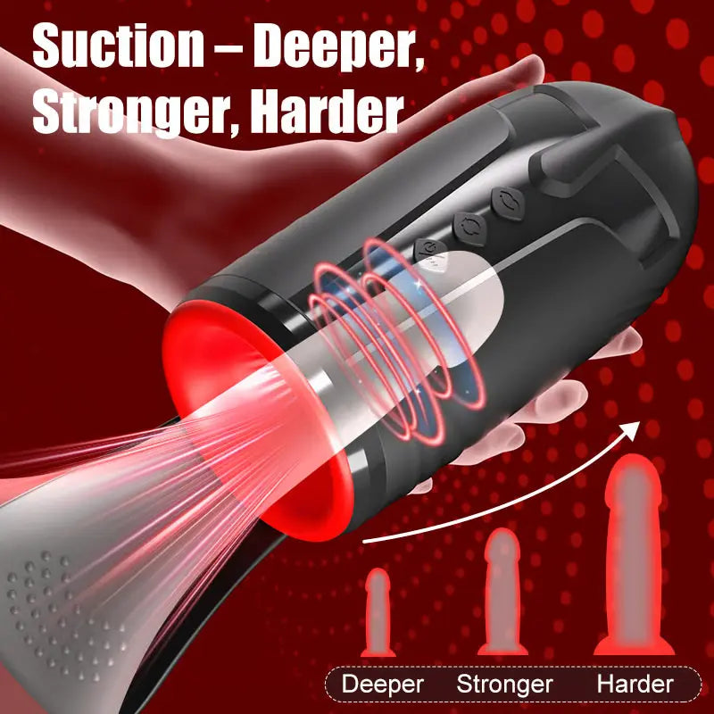 XG23 Large Glans Focused Masturbator with 3 Spinning×5 Suction×10 Vibration Modes