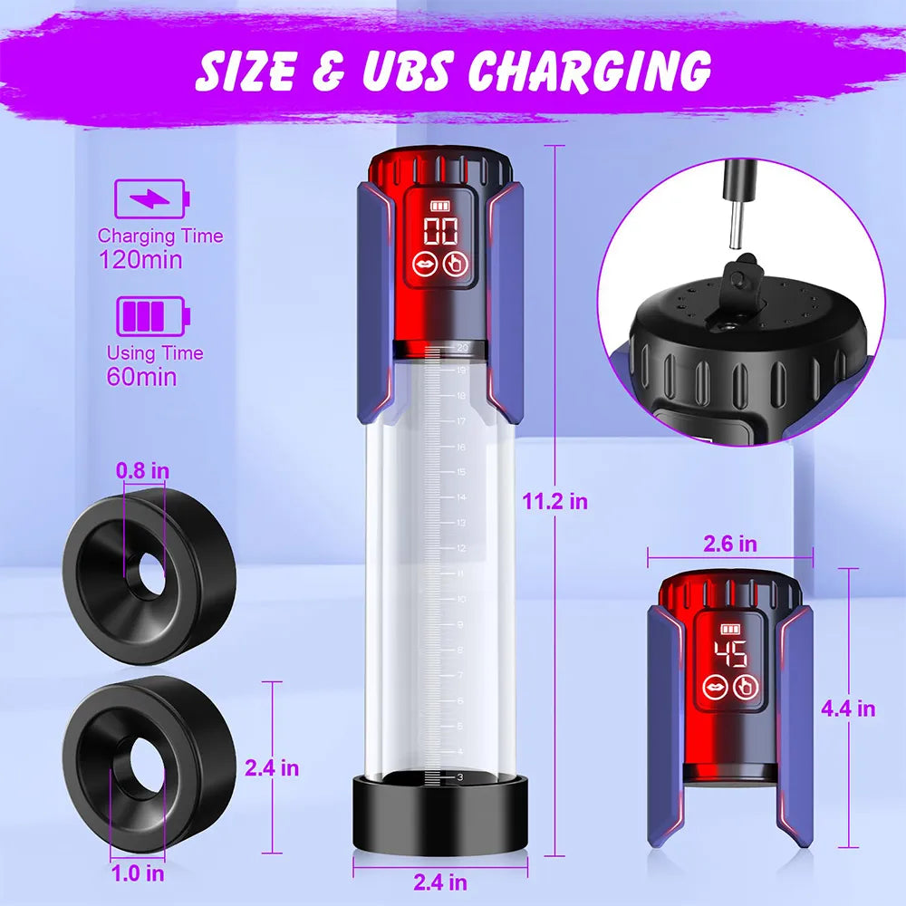 XP1 Water Penis Pump 5 Level Suction Hot & Cool Water Penis Trainer