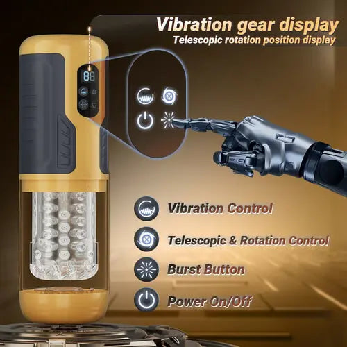 XR15 Male Masturbator Thrusting Rotating Licking Vibrating One-Key Burst