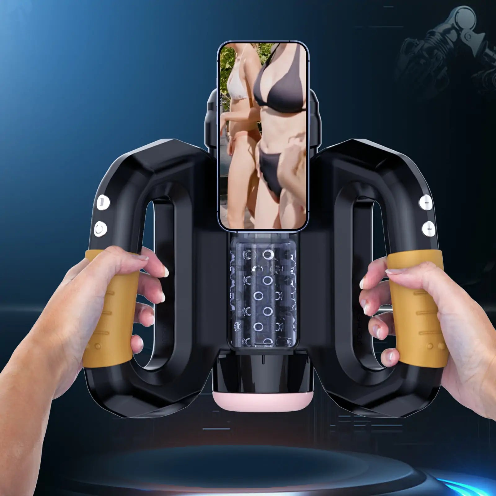 XR18 Handle Masturbator 10 Rotating Thrusting with Phone Holder