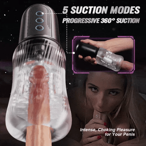 XS14 Pro Male Handle Masturbator Dual Motor 5 Suction 10 Vibration