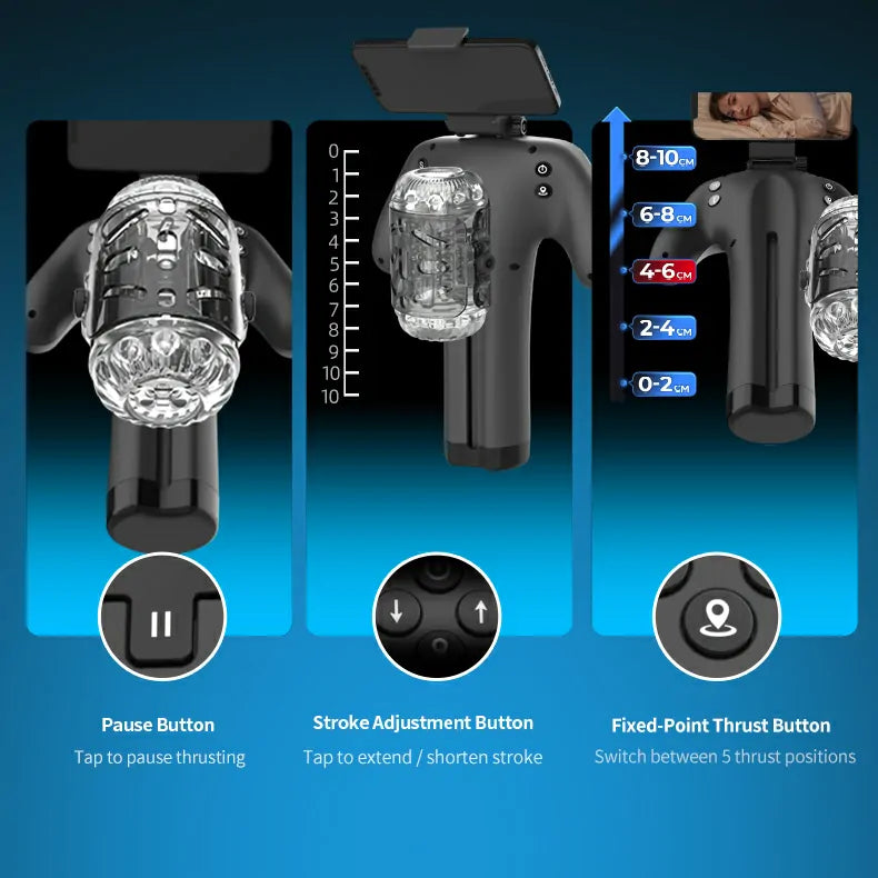 XT23 Hands-Free Male Masturbator with Adjustable Stroke & Sleeve Tightness