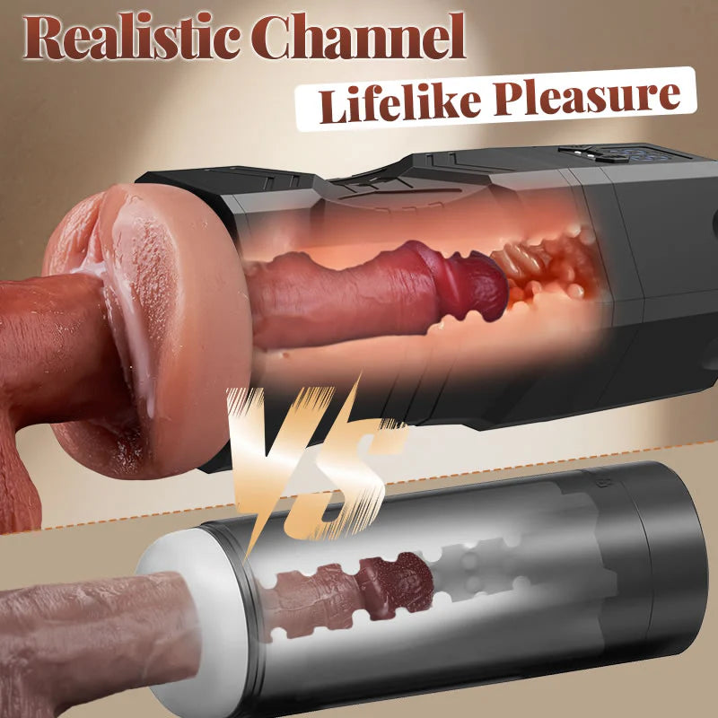 XV10 Realistic Masturbator 5 Suction 9 Vibration Intensely Textured Canal Waterproof