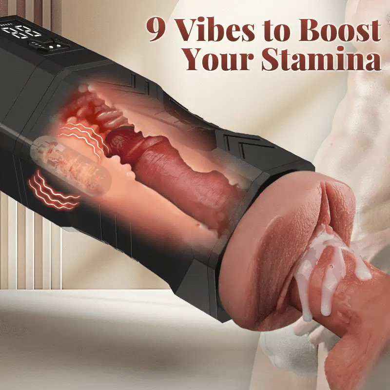 XV10 Realistic Masturbator 5 Suction 9 Vibration Intensely Textured Canal Waterproof