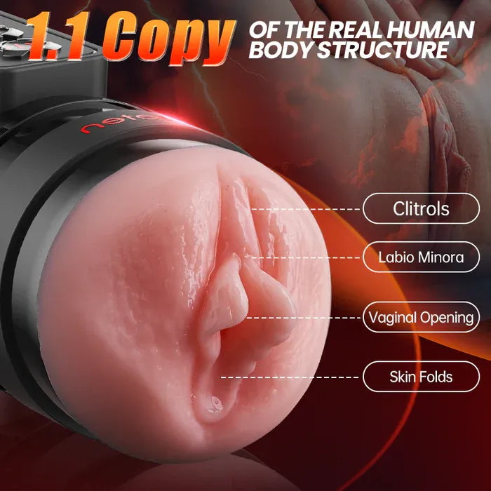 XV3 Portable Realistic Masturbator 10 Vibration App-Controlled Voice Interaction