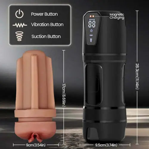 XV8 10 Vibrations 5 Suctions Ultra-Realistic Vagina Simulated Masturbator