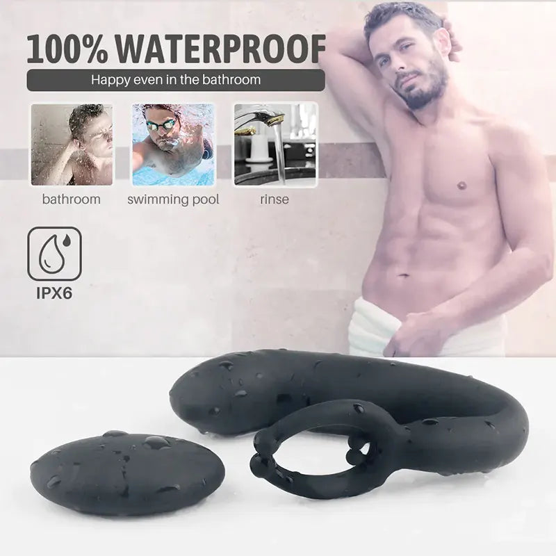 PM10 3 IN 1 Anal Testicle Prostate Vibrator Remote Control Waterproof