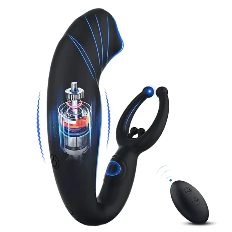 PM10 3 IN 1 Anal Testicle Prostate Vibrator Remote Control Waterproof