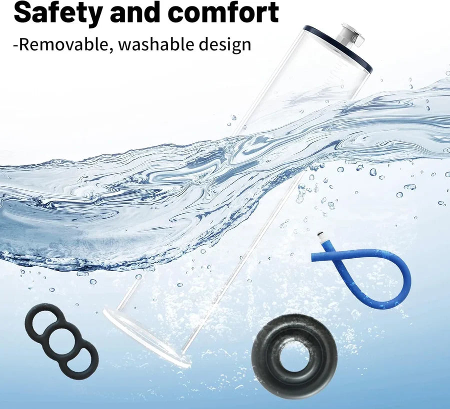 OptiMax Pistol-Grip Manual Penis Pump with Quick-Disconnect Valve
