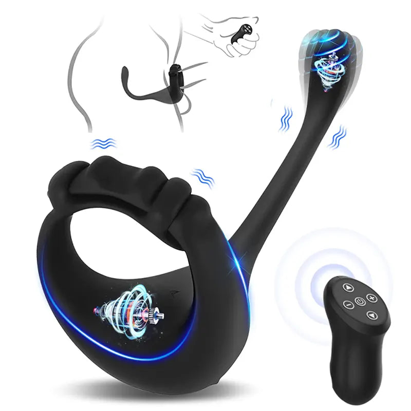 PR4 Adjustable Cock Ring Penis Preineum Prostate Vibrating Stimulator