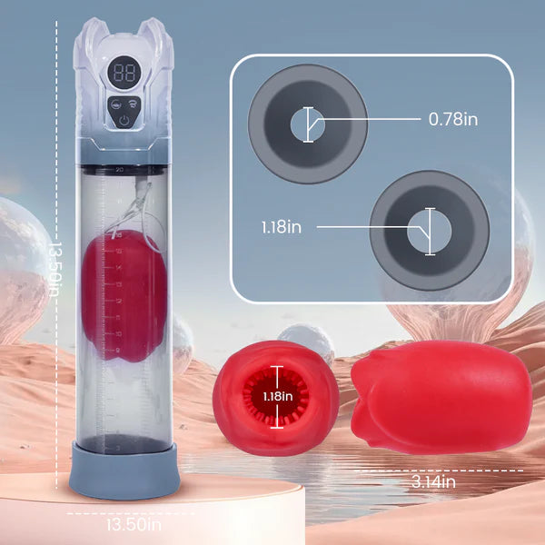 XP8 Water Penis Pump with Built-in Vibrator